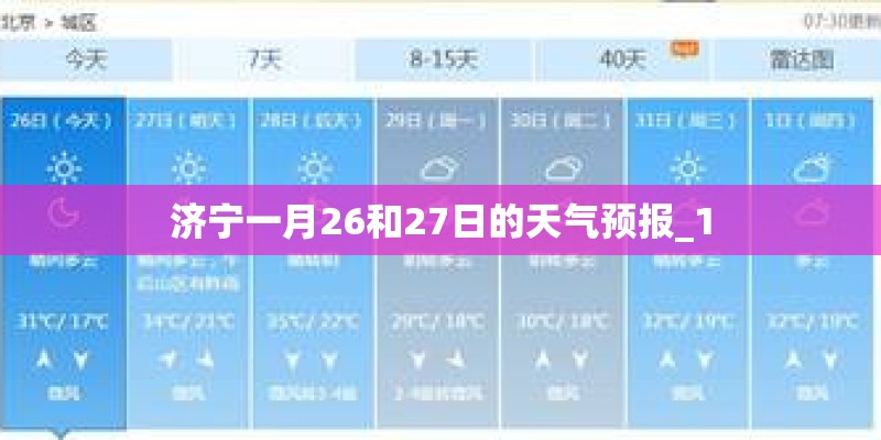 济宁一月26和27日的天气预报_1